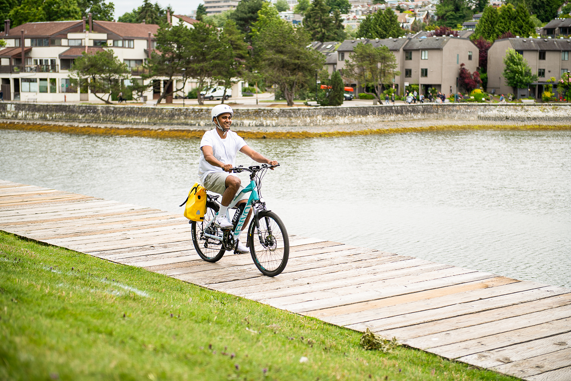 biking at granville island